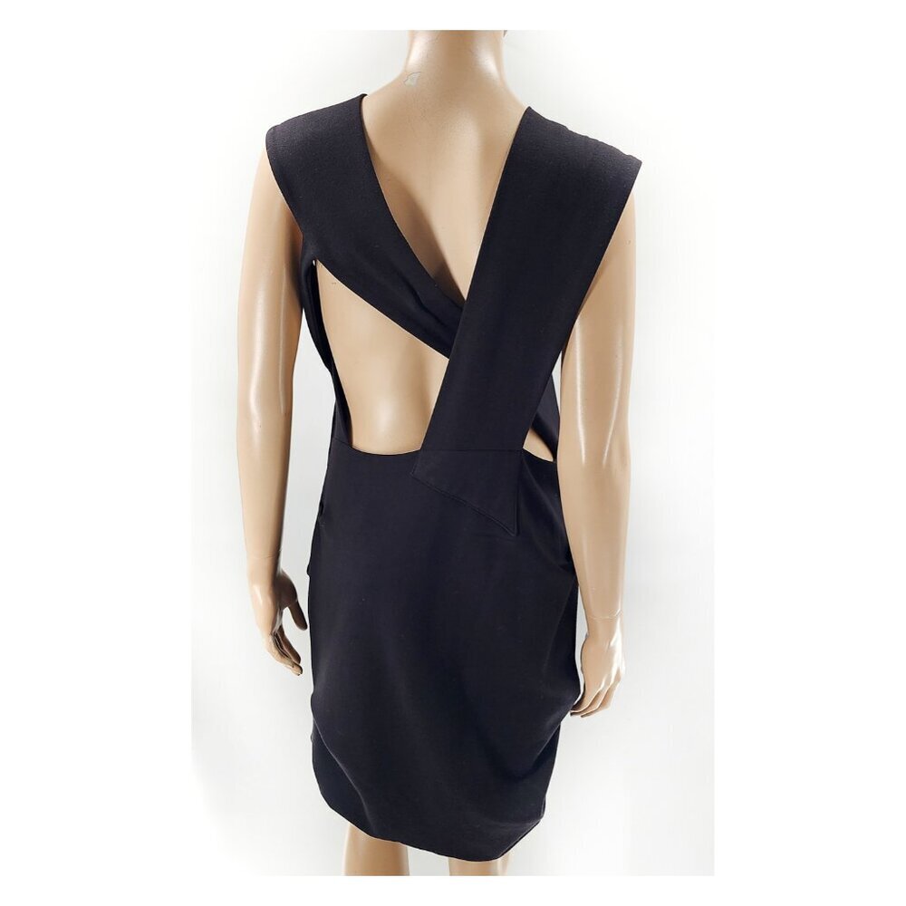 YIGAL AZROUEL Draped Cut Out Open Back Dress Black‎